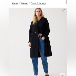 JCrew  black Daphne topcoat in Italian boiled wool